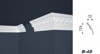 Marbet stucco strip B-48 white patterned, 72 x 124 mm