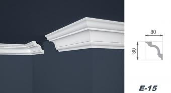 Marbet stucco moldings E-15 white, 80x80 mm