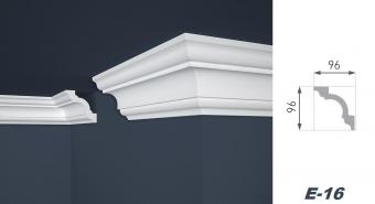 Marbet stucco moldings E-16 white, 96x96 mm