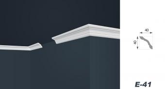 Marbet stucco moldings E-41white, 40 x 40 mm