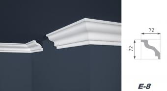 Marbet stucco moldings E-8 white, 70 x 70 mm