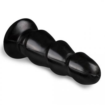 Black anal dildo with ribs