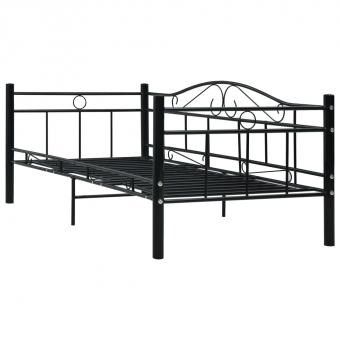 Bettgestell Metall 90x200cm Metallbett Schlafzimmer Bett Weiß/Schwarz