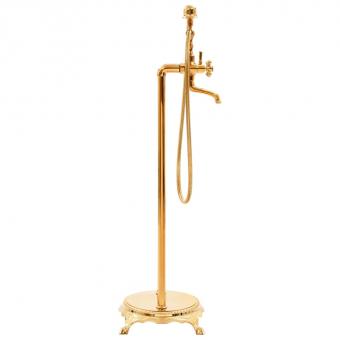 Badewannenarmatur Freistehend 99,5cm Standarmatur Bad Golden/Silbern