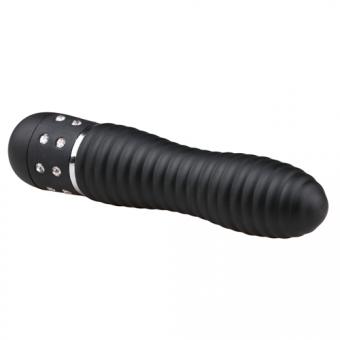 EasyToys Mini-Vibrator geriffelt in Schwarz