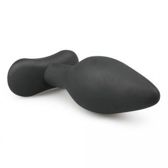 Black silicone anal plug, medium size