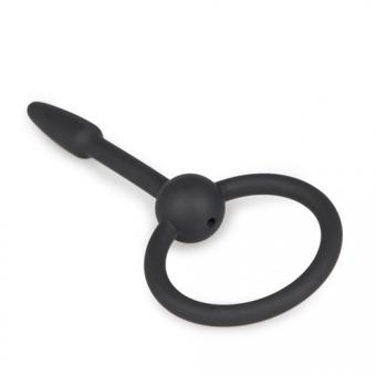 Hollow penis plug with grip ring