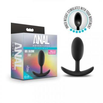 Anal Adventures Platinum - Силиконовая пробка Vibra Slim Plug - средний размер