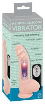 Pulsierender und vibrierender Dildo - 20 cm