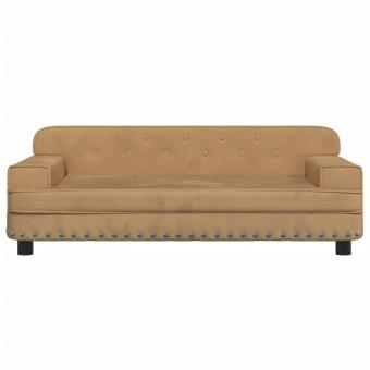 Kindersofa Braun 90x53x30 cm Samt