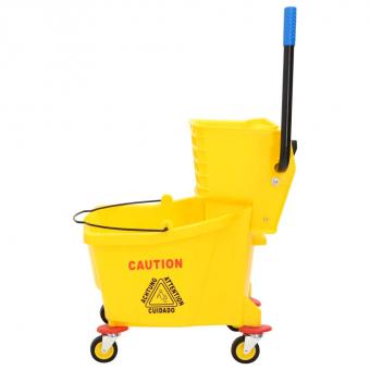 Mop bucket with press and castors Yellow 36 L polypropylene