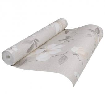 Vliestapete 3D Blumenmuster Grau 10x0,53 m