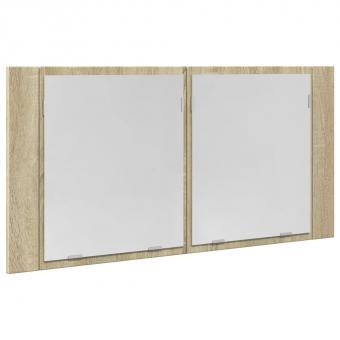 LED-Spiegelschrank Sonoma-Eiche 90x12x45 cm Holzwerkstoff