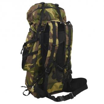 Wanderrucksack Grün Tarnfarben 60 L Oxford-Gewebe