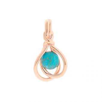 Pendant in 925 silver with cognac amber or turquoise, rose gold-plated