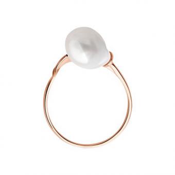 Sokolov ladies ring in 585 red gold with one pearl