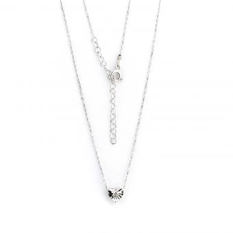 Necklace in 925 silver with heart pendant with a diamond