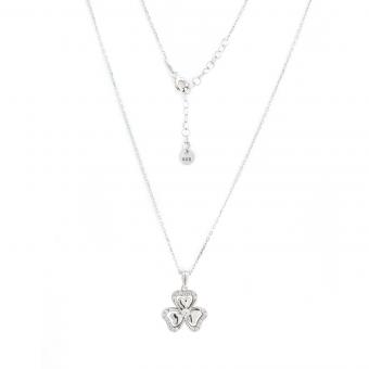 Necklace in 925 silver with a flower pendant with Swarovski zirconia