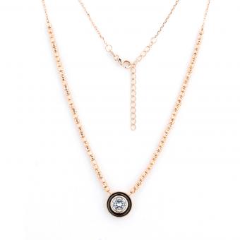 Gold-plated 925 silver necklace with round zirconia