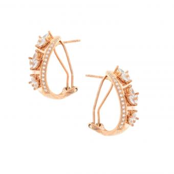 Earrings in 925 silver, gold-plated, with zirconia