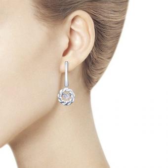 Sokolov earrings 925 silver with cubic zirconia