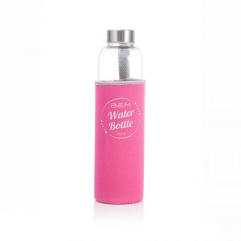 BEM Water Bottle-SET: 3 x Trinkflaschen je in schwarzer Hülle +