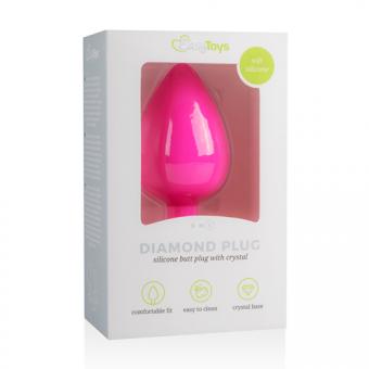 Diamond anal plug large - pink