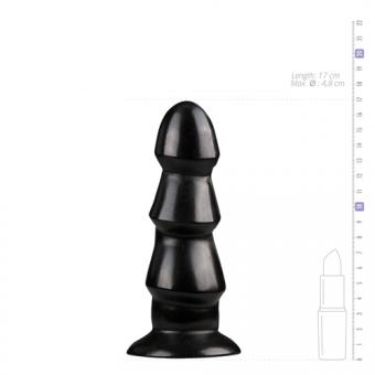 Black anal dildo with ribs