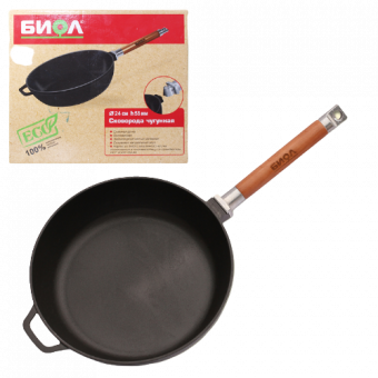 B-Ware cast iron frying pan "Sotejnik" with removable handle, for all hob types Ø 24 cm