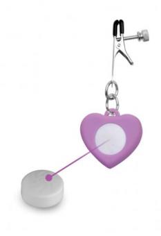 Charmed - Heart shaped adjustable nipple clamps with LED light