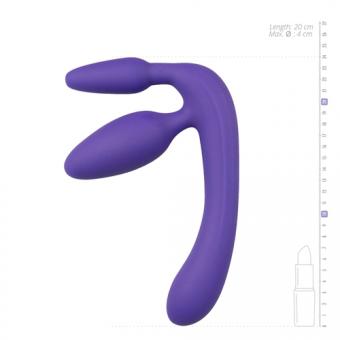 Triple strap-on dildo in purple