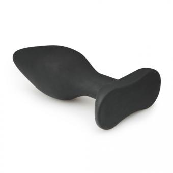 Black silicone anal plug, medium size