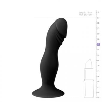 Black silicone suction cup dildo