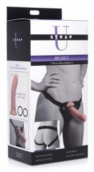 Brazen silicone dildo with harness - 20 cm