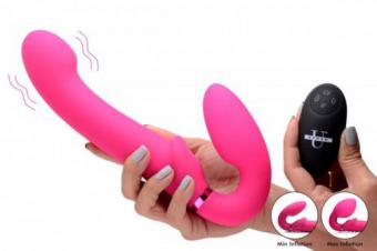 G-Pulse Vibrating Strapless Dildo with Remote Control - Pink