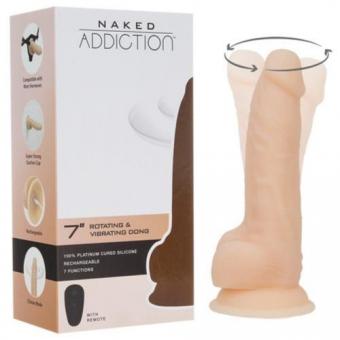 Naked Addiction - Realistischer rotierender Dildo mit Fernbedienung - 18 cm