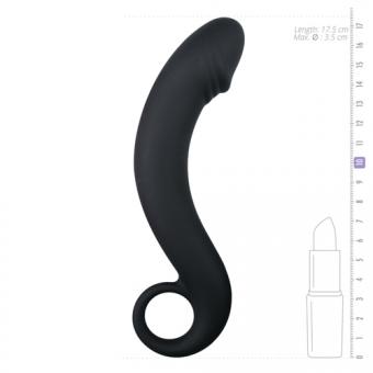 Black silicone prostate dildo