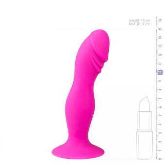 Pinkfarbener Silikondildo mit Saugnapf