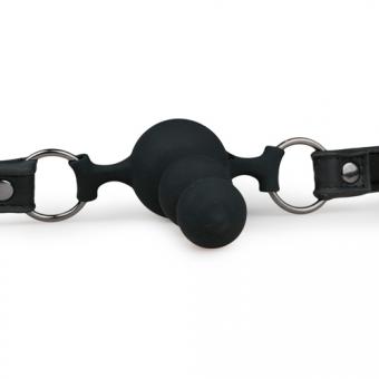 Ball gag with silicone balls