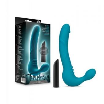 Temptasia - Luna Vibrating Strapless Strap-On - Turquoise