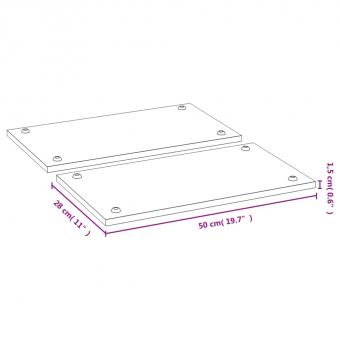 Herdabdeckplatten 2 Stk. 50x28x1,5 cm Bambus