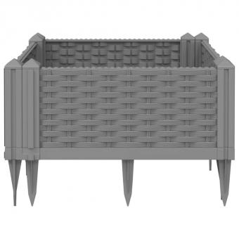 Pflanzkasten mit Erdspießen Hellgrau 42,5x42,5x28,5 cm PP
