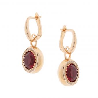 Earrings in 925 silver with zirconia, gold-plated