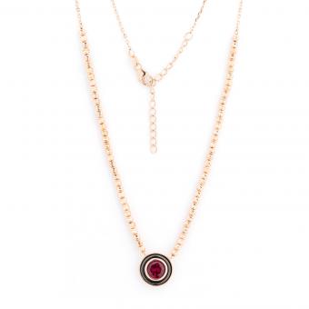 Gold-plated 925 silver necklace with round zirconia