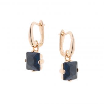 Earrings in gold-plated 925 silver with glass crystals in various colors