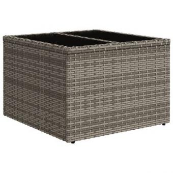 12-tlg. Garten-Sofagarnitur mit Kissen Grau Poly Rattan