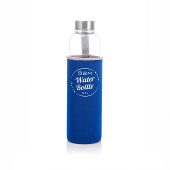 BEM Water Bottle-SET: 3 x water bottles each in black cover +