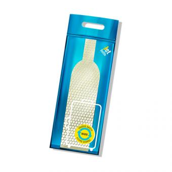 JetBottle - packaging for the safe transport of bottles, blue