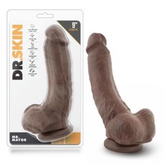 Dr. Skin – Mr. Mayor Dildo mit Saugnapf 9 cm – Schokolade