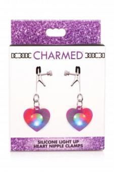 Charmed - Heart shaped adjustable nipple clamps with LED light